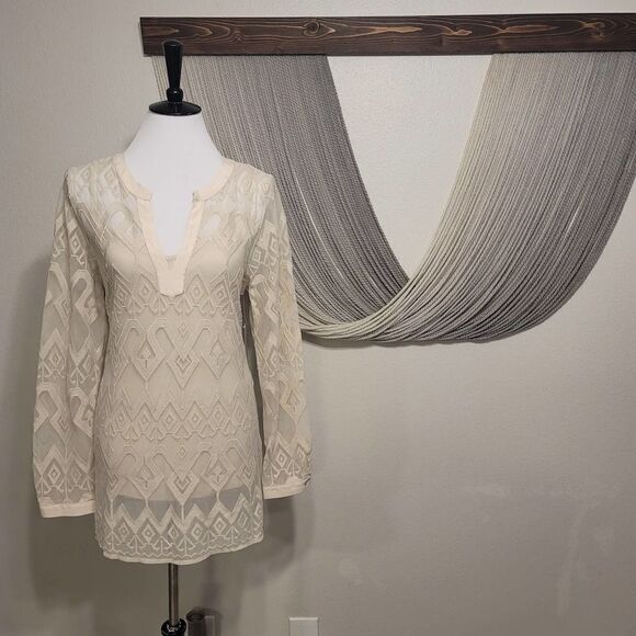 NWT Sigrid Olsen Signature Lace Tunic Sz L - Picture 2 of 5